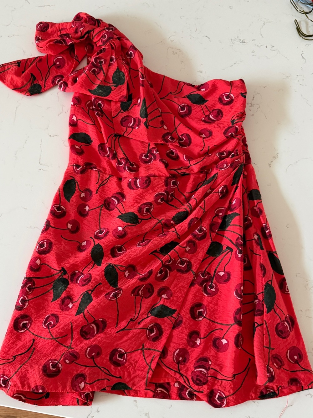 Maeve Anthropologie Red Cherry-Print Dress